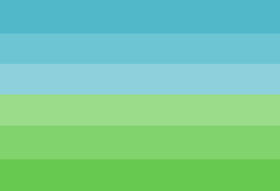 A flag with gradient teal to green stripes.