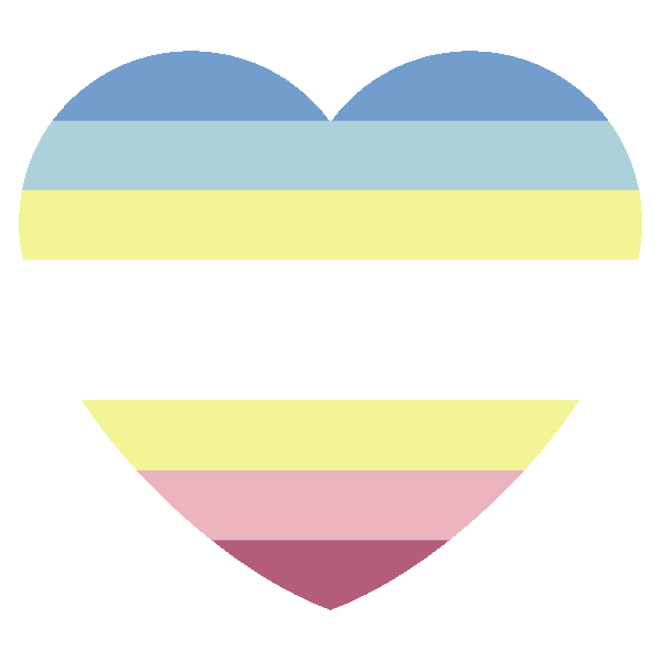 A heart colored with Stenna NOMAP flag