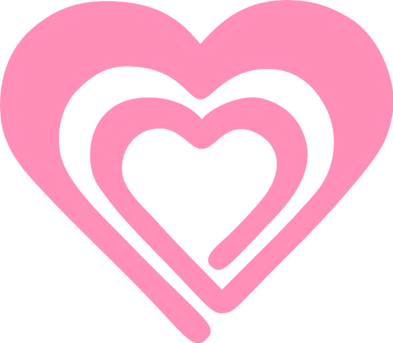 Pink rounded spiral hearts.